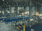 Overview of three show rings at the World Dog Show in Italy, 2000